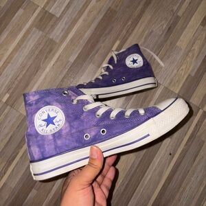 Purple Tiedye High Top Converse size 7w/5m